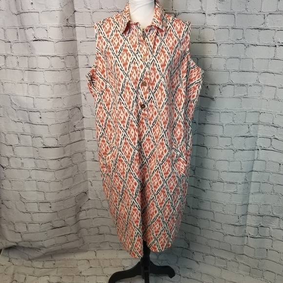 Lands End ikat sleeveless shirt dress - Picture 2 of 9